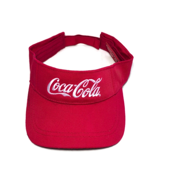 Caps Hats Snapbacks Red Coca Cola Branded Visor Recycled Bottles, - Picture 2 of 14